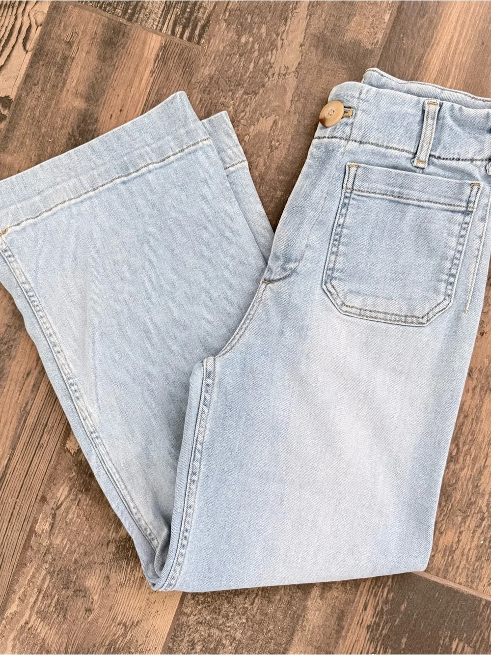 Maeve by Anthropologie Colette Light Blue Wide-Leg Jeans